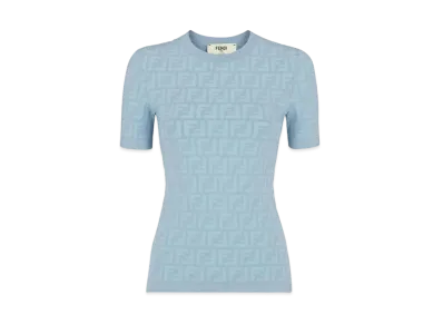 FENDI Sweater FF Viscose Jumper "Light Blue"