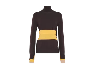 FENDI Women's Wool Polo Neck Sweater "Purple"