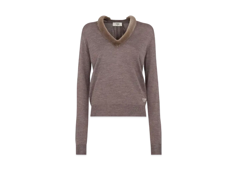 FENDI Women's Wool & Silk Sweater "Gray"