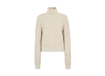 FENDI Women's FF Wool & Cashmere Turtleneck Sweater "Beige"