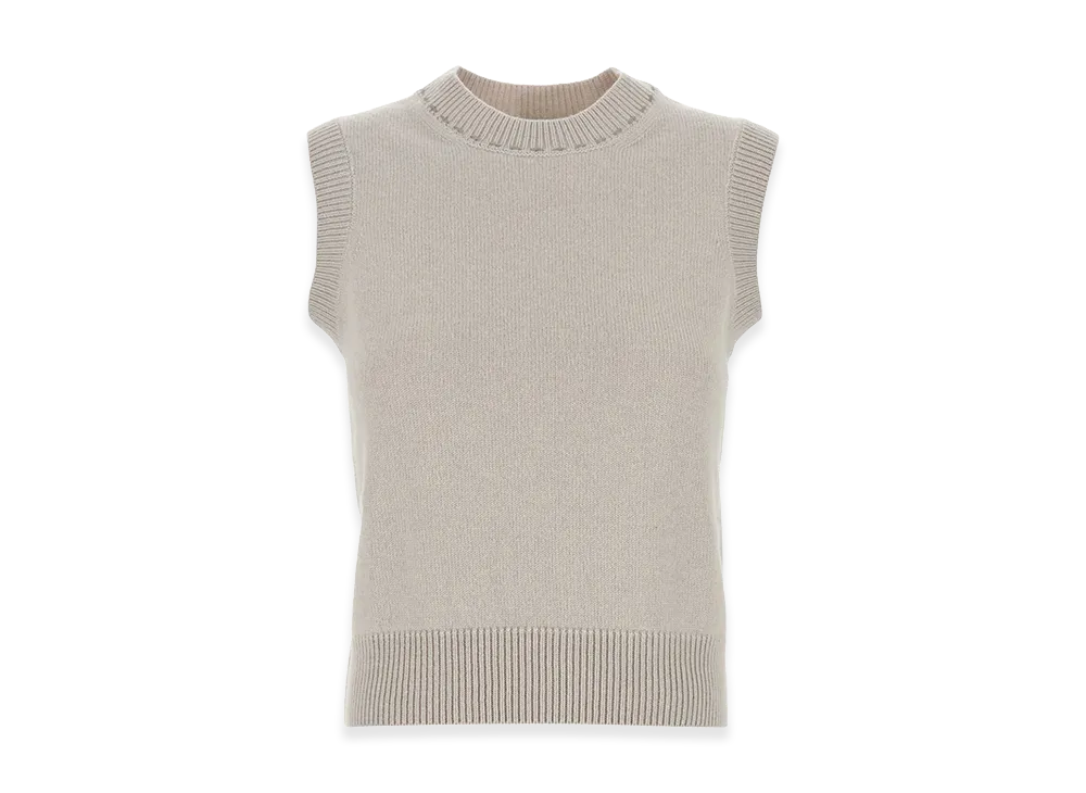 FENDI Women's Cappuccino Cashmere Vest "Beige"