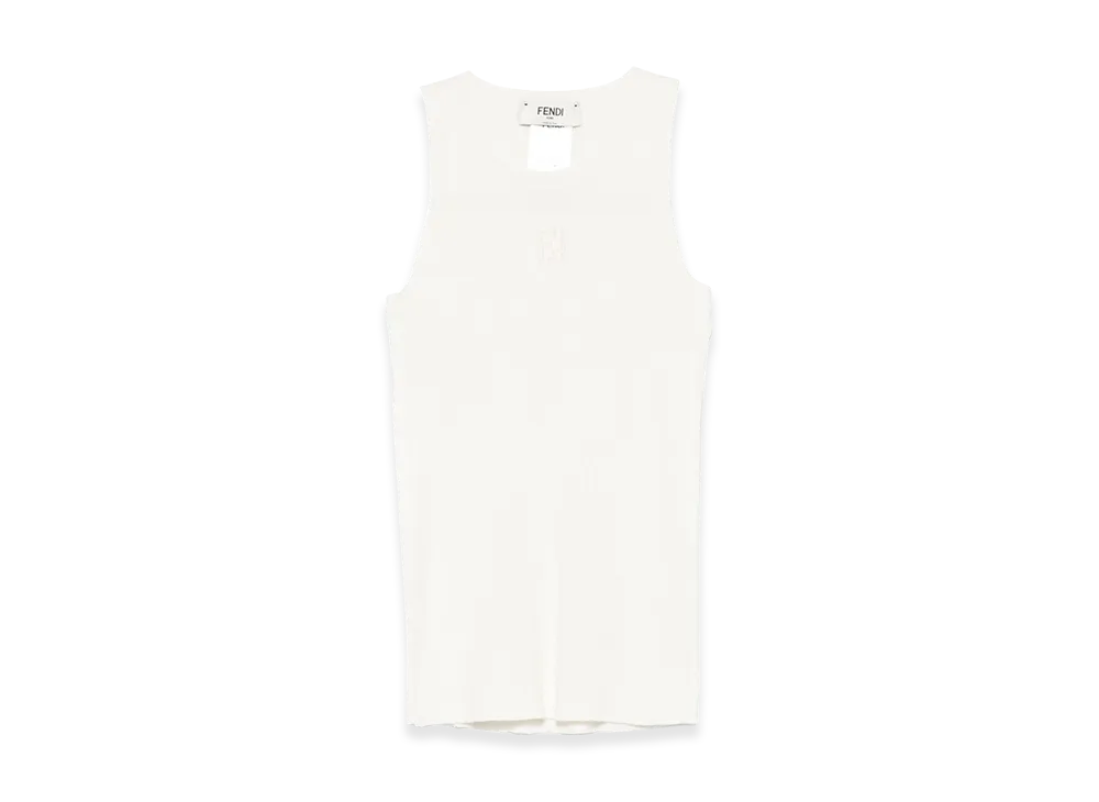 FENDI Women's Tank Top Logo Devore "White"