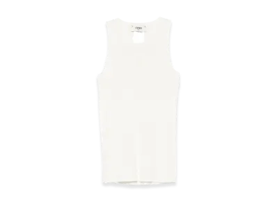 FENDI Women's Tank Top Logo Devore "White"