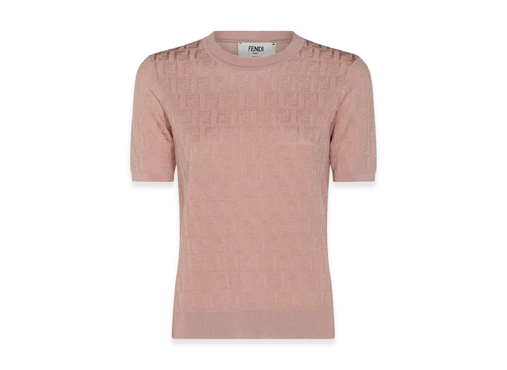 FENDI Women's Kids FF Cotton And Viscose T-Shirt "Rose"
