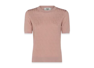 FENDI Women's Kids FF Cotton And Viscose T-Shirt "Rose"
