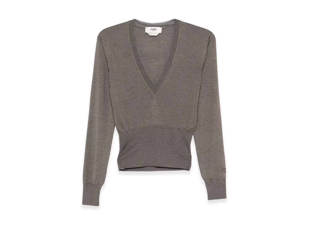 FENDI Women's Cashmere Blend Sweater "Dove Gray"