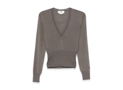 FENDI Women's Cashmere Blend Sweater "Dove Gray"