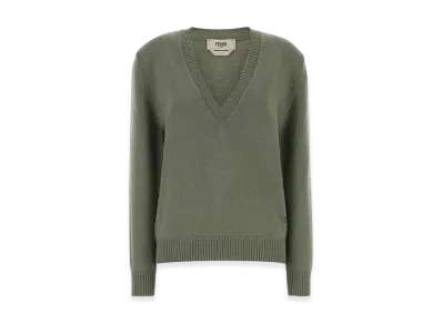 FENDI Women's Stretch Cashmere Sweater "Sage Green"