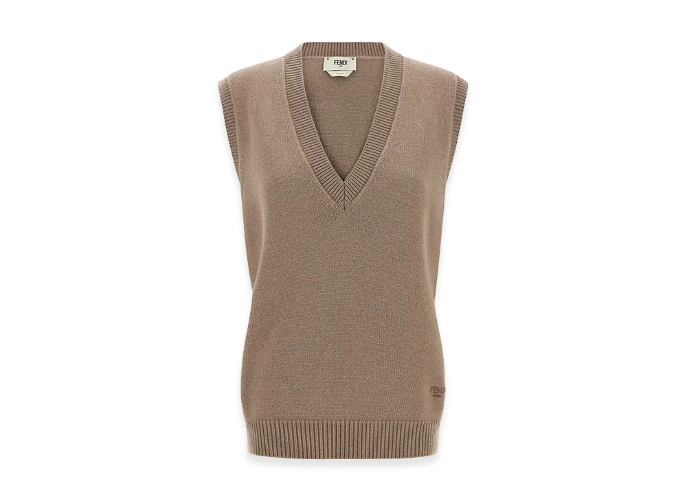 FENDI Women's Cashmere Vest "Beige"
