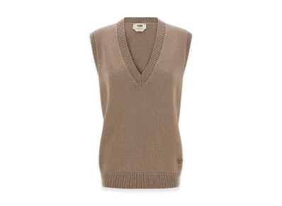 FENDI Women's Cashmere Vest "Beige"