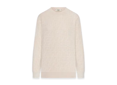 FENDI Women's Wool And Silk Sweater With FF Print "Pink"