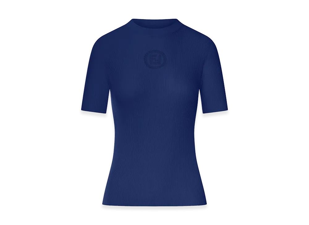 FENDI Women's Cotton Sweater with Front Logo "Blue"
