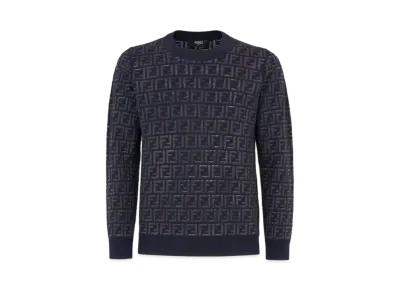 FENDI Men's Wool & FF Nylon Sweater "Blue"