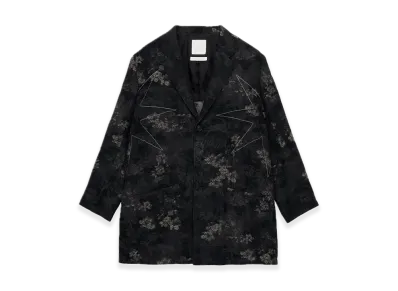 GDC x S'YTE Faded Floral Jacquard Octagon Star Embroidery Long Jacket "Black"