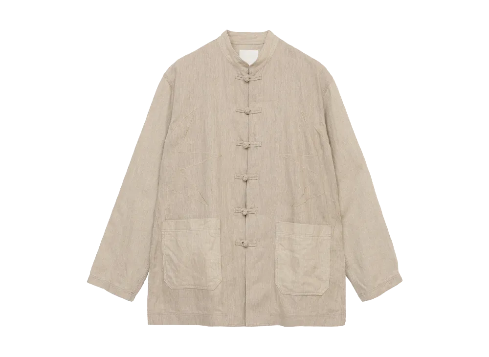 GDC x S'YTE Vintage Linen Chino Cloth Octagon Star Embroidery China Jacket "White"