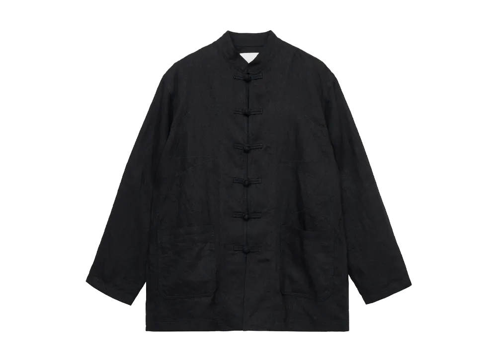 GDC x S'YTE Vintage Linen Chino Cloth Octagon Star Embroidery China Jacket "Black"