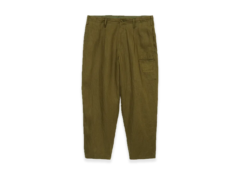 GDC x S'YTE Vintage Linen Chino Cloth Octagon Star Embroidery Waist-String Pants "Khaki"