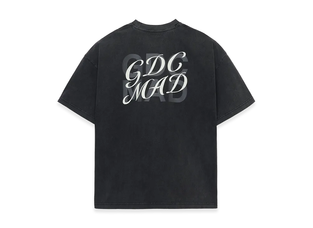 GDC x MADNESS Superimpose Graphic Washed T-Shirt "Charcoal"