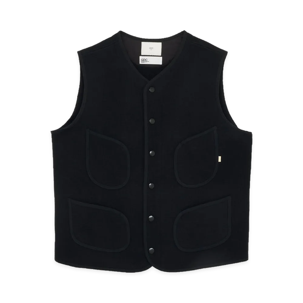 GDC x OVY Milled Wool Vest "Black"