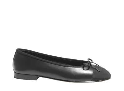 CHANEL Ballet Flats Calfskin & Grosgrain "Black"