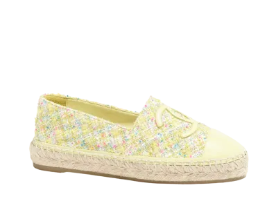 CHANEL Espadrilles Iridescent Tweed & Lambskin "Yellow/Multicolor"