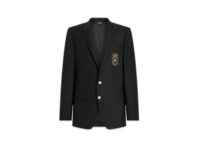 DOLCE&GABBANA Single-Breasted Martini-Fit Jacket With Patch "Black"
