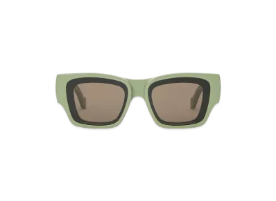 LOEWE Front Lens Square Sunglasses "Grey Green"