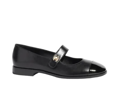 CHANEL Mary Janes Calfskin & Patent Calfskin "Black"