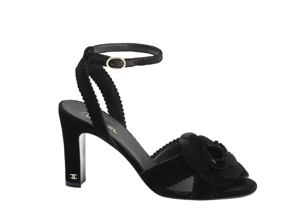 CHANEL Women's Sandals Velvet "Black"