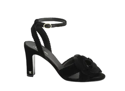 CHANEL Women's Sandals Velvet "Black"