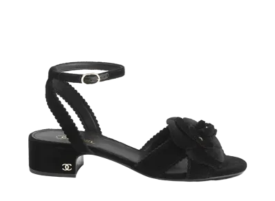 CHANEL Women's Sandals Velvet "Black"