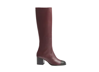 CHANEL Women's High Boots Calfskin "Burgundy/Black"