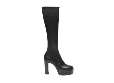 CHANEL Women's Long Boots Stretch Lambskin & Lambskin "Black"