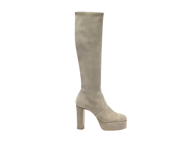 CHANEL Women's High Boots Stretch Suede Calfskin & Suede Calfskin "Beige"