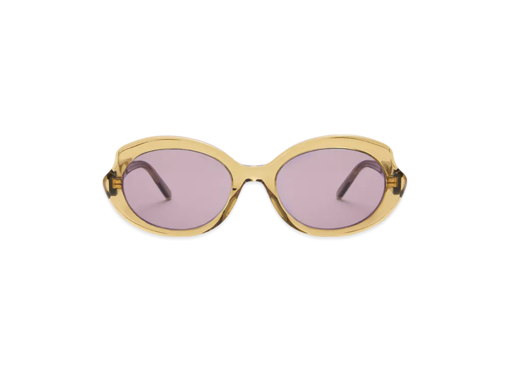 LOEWE Mini Oval Slim Sunglasses "Clear Olive"