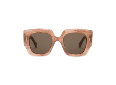 LOEWE Square Screen Sunglasses "Marble Dark Pink"