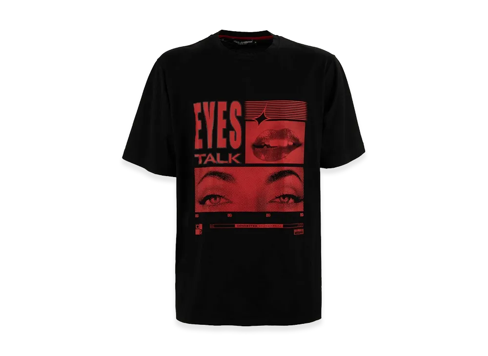 Dolce & Gabbana Eyes Talk T-Shirt "Black/Red"