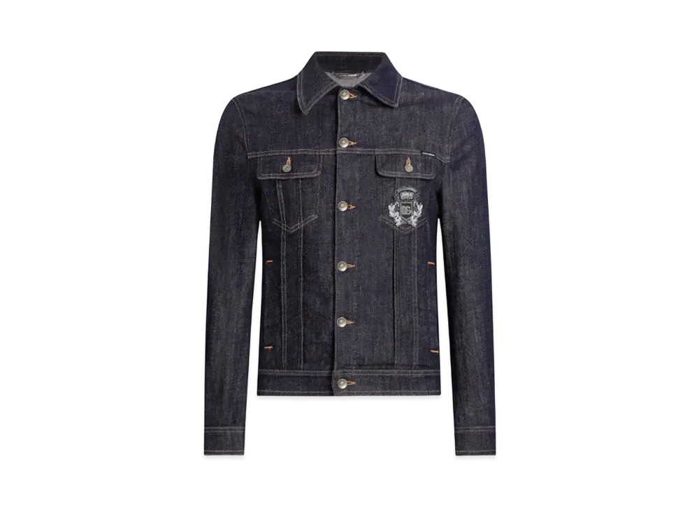 DOLCE&GABBANA Cotton Denim Jacket With Patch "Blue"