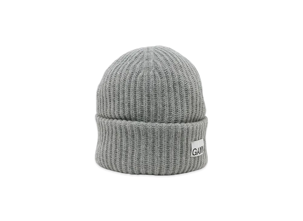 GANNI Structured Rib Beanie "Paloma Melange"