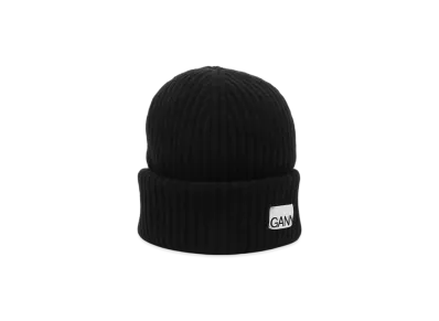 GANNI Structured Rib Beanie "Black"