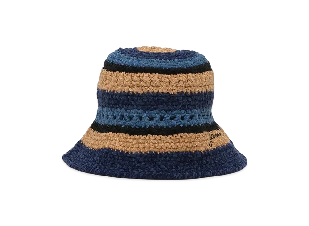 GANNI Knit Bucket Hat "Blue Yellow"