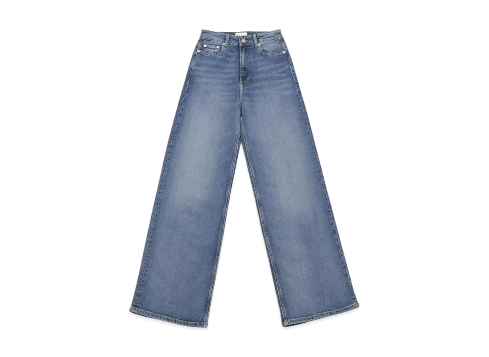 GANNI Stretch Denim Andi "Mid Blue Vintage"