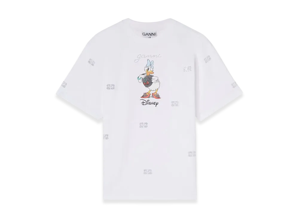 GANNI x Disney Daisy Duck White Printed T-Shirt "Bright White"
