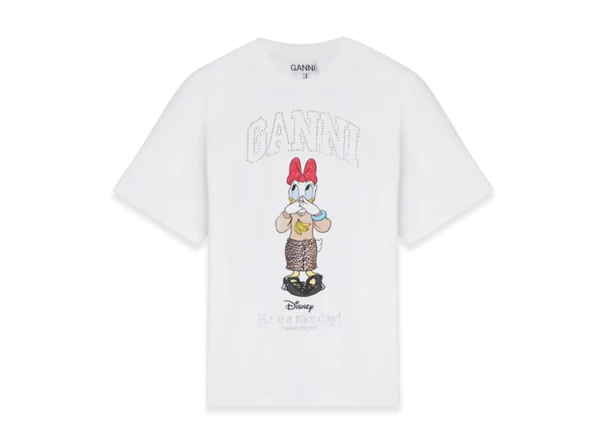 GANNI x Disney Daisy Duck White Printed T-Shirt GANNI x Disney Daisy Duck White Printed T-Shirt