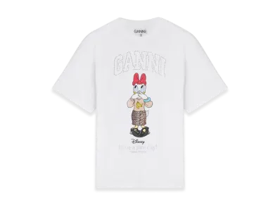 GANNI x Disney Daisy Duck White Printed T-Shirt "Bright White"