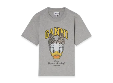 GANNI x Disney Daisy Duck Grey Printed Baby Fit T-Shirt "Paloma"