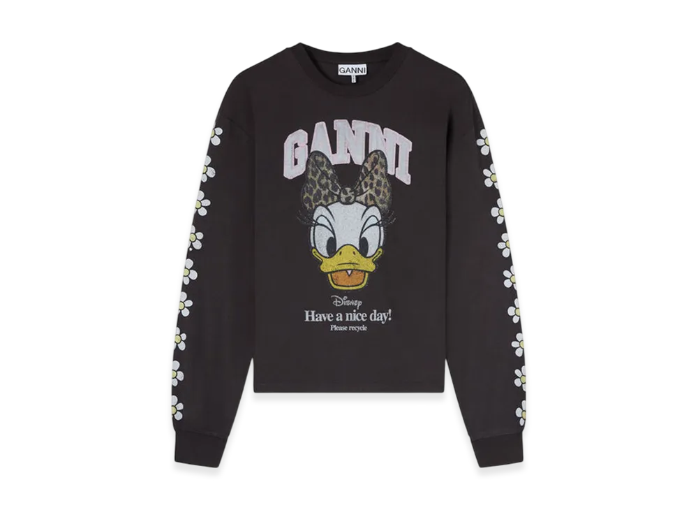 GANNI x Disney Daisy Duck Black Long Sleeves T-Shirt "Phantom"