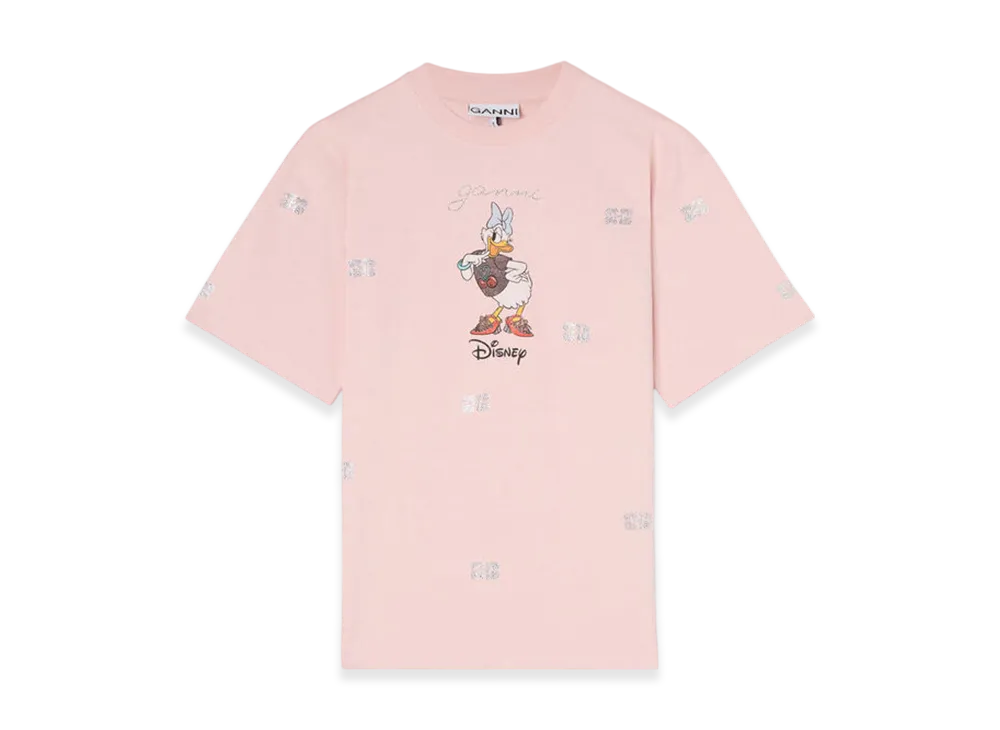 GANNI x Disney Daisy Duck Pink Printed T-Shirt "Chalk Pink"