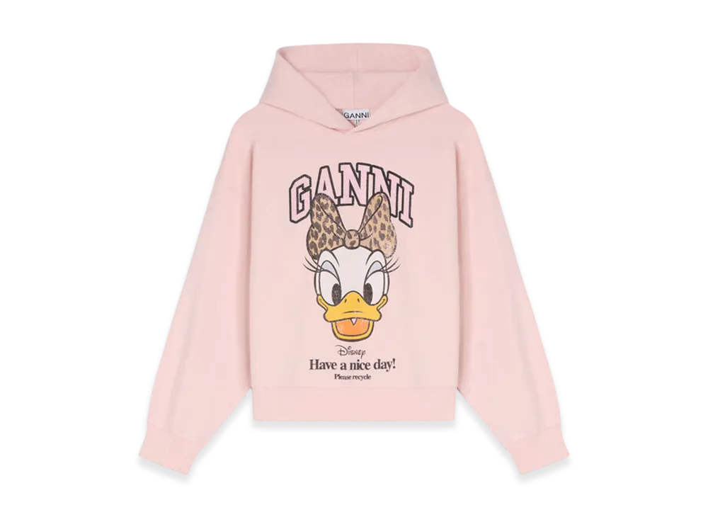 GANNI x Disney Daisy Duck Pink Cropped Hoodie "Chalk Pink"