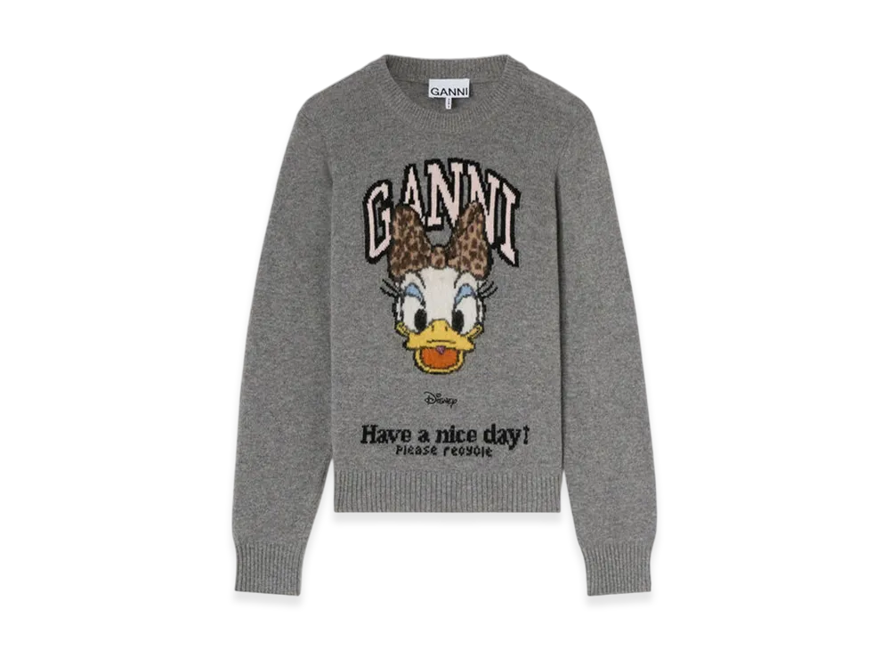GANNI x Disney Daisy Duck Graphic Wool Jumper "Paloma"